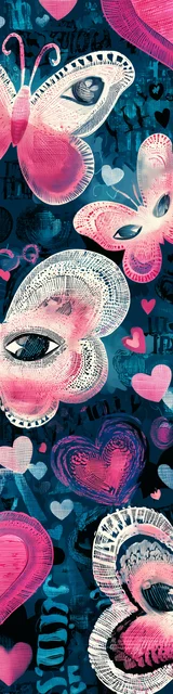 Free butterfly bookmarks of a butterfly in white